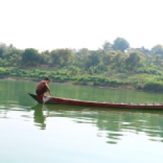 A fisherman in Lay Myo river, on the way to chin villages